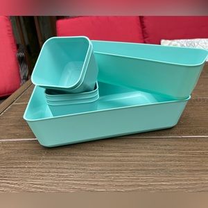 Teal Silicon Drawer Organizers Set of 7